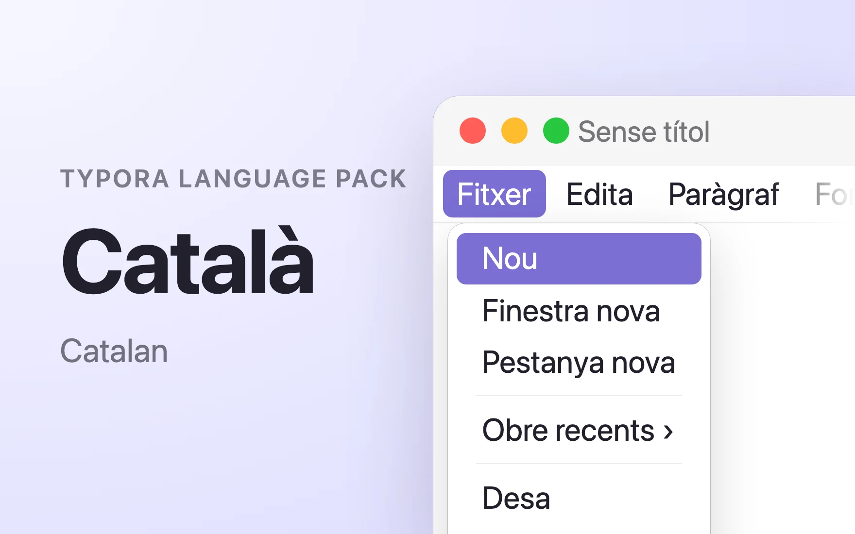 Català Language Pack in Typora