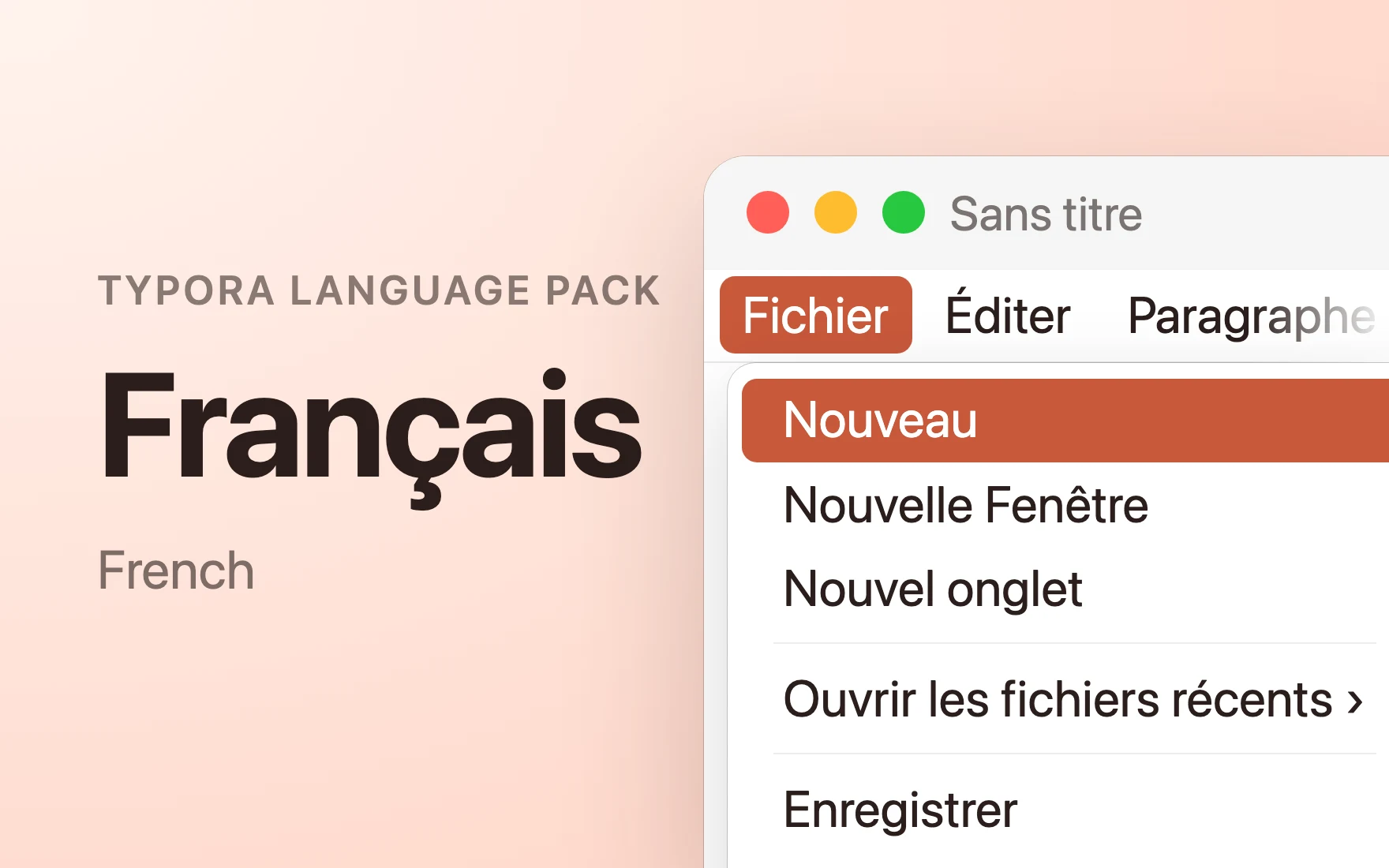 Français Language Pack in Typora