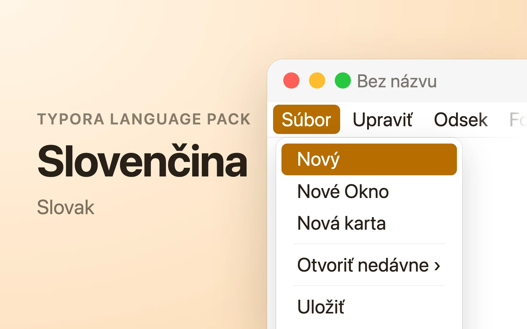 Slovenčina Language Pack in Typora