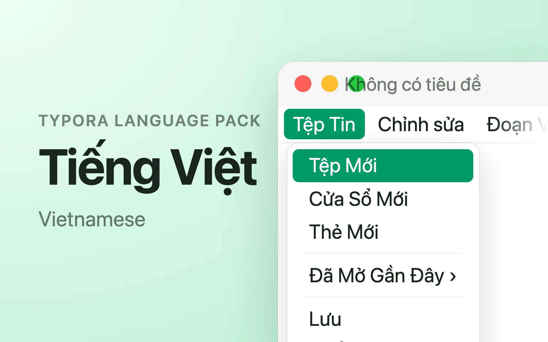 Tiếng Việt Language Pack in Typora